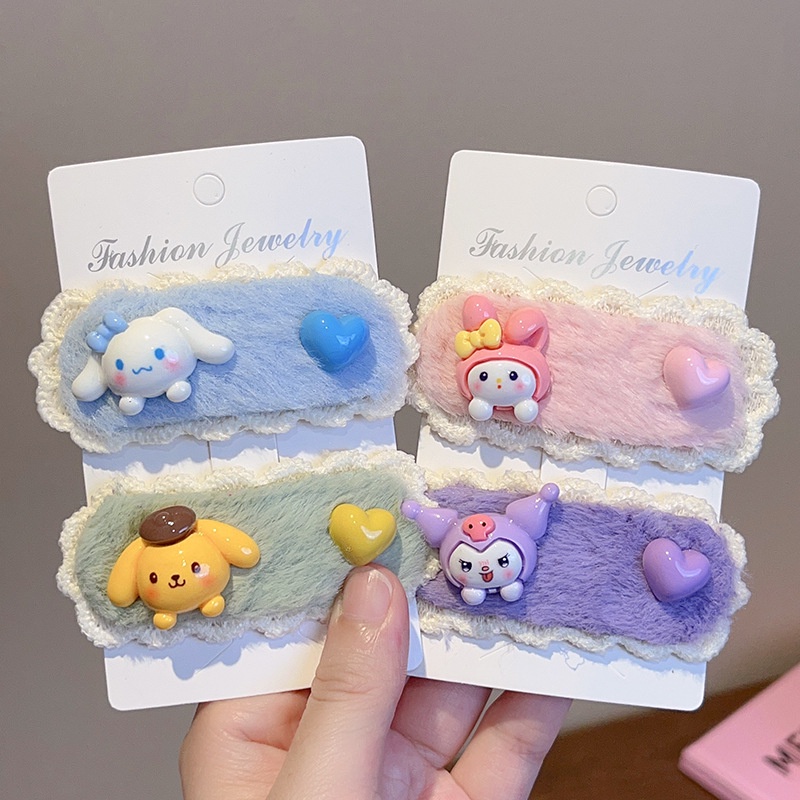 Ere1 Kẹp Tóc Hình sanrio kuromi hellokitty Ngọt Ngào Cho Nữ