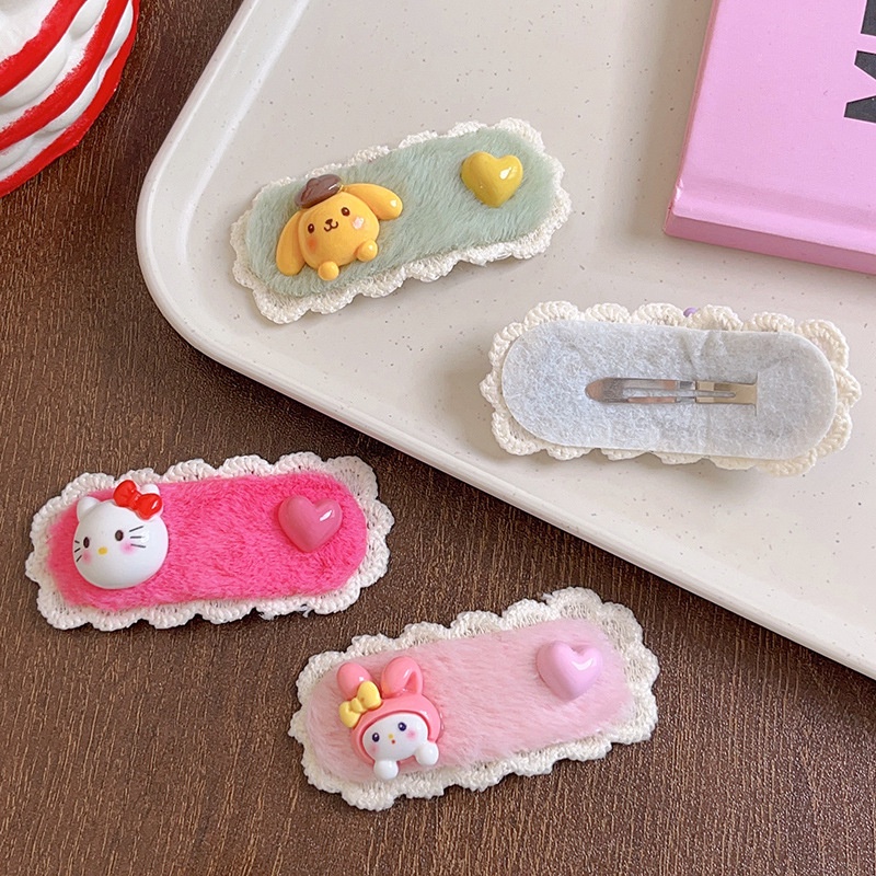 Ere1 Kẹp Tóc Hình sanrio kuromi hellokitty Ngọt Ngào Cho Nữ