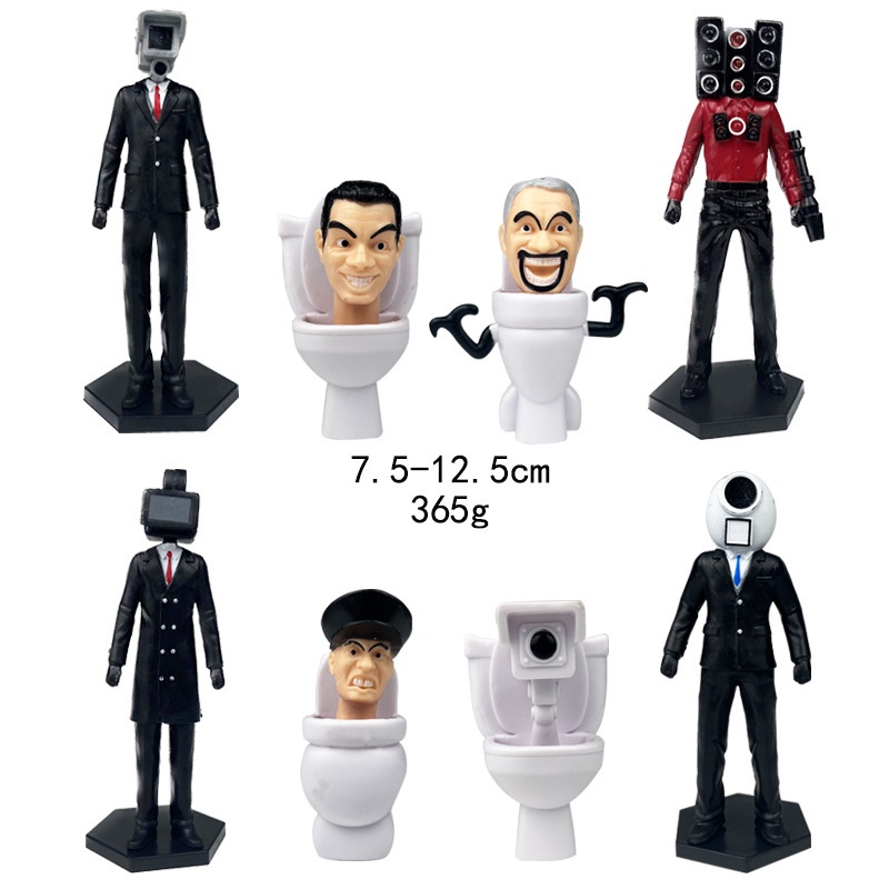 Hqy2 Set 17 Mô Hình Đồ Chơi toilet Cảnh Sát titan man monitor tv man Cho Bé my2