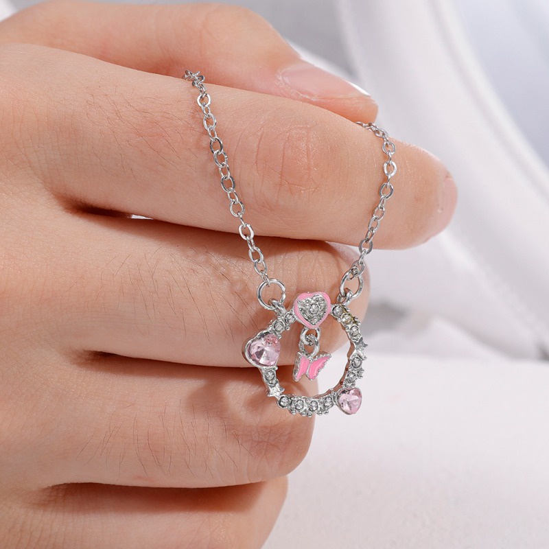 Dây Chuyền Mặt Hình Trái Tim / Xương Cá / Bướm Đính Đá Lấp Lánh Thời Trang Giáng Sinh Cho Nữ / Phụ Nữ