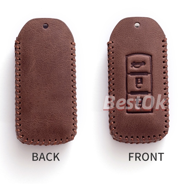 Bao Da Chìa Khoá Mitsubishi Xpander, Outlander, Triton, Attrage, Mirage, Pajero Sport handmade Da Thật 003