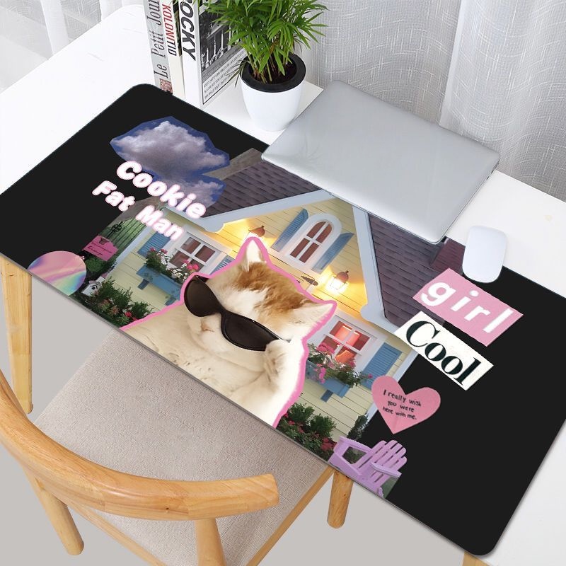 Hoạt Hình Tấm Lót Chuột Và Bàn Phím Cỡ Lớn In Hình Mèo Dễ Thương