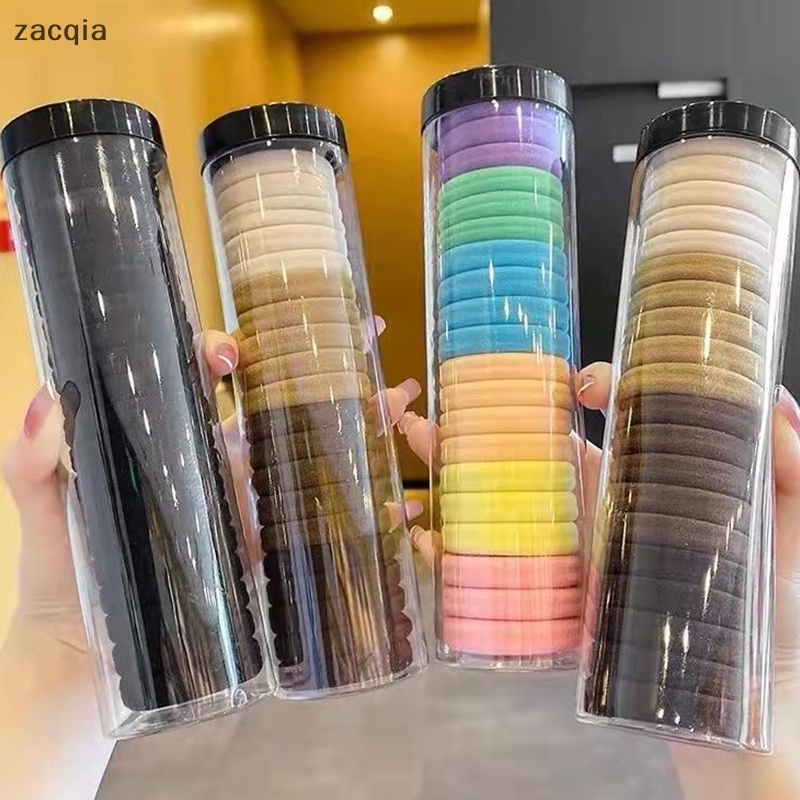 Hộp 20 Dây Buộc Tóc Màu Trơn Co Giãn Tốt Thời Trang