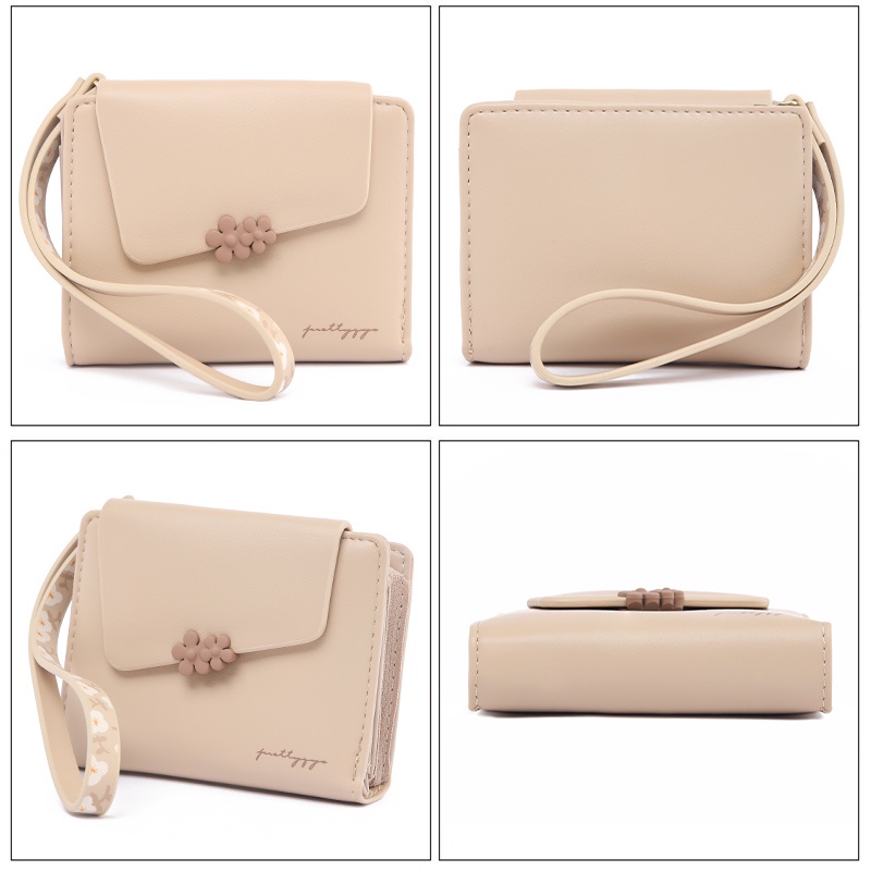 Ví Ngắn Cầm Tay In Họa Tiết Có Dây Đeo Cho Nữ