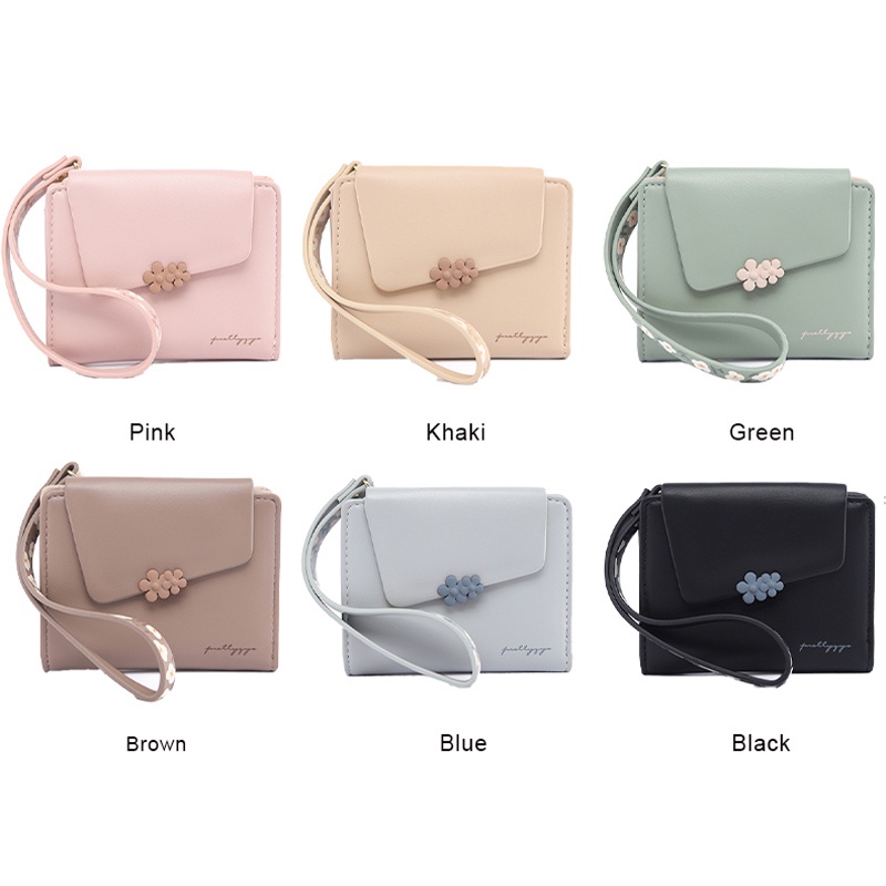 Ví Ngắn Cầm Tay In Họa Tiết Có Dây Đeo Cho Nữ