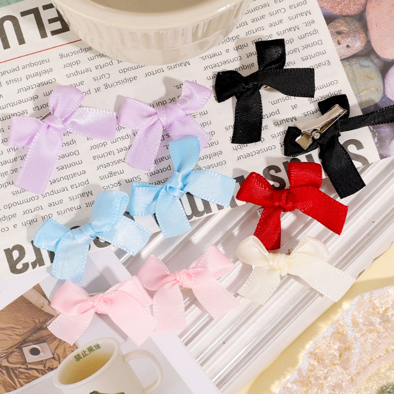 Kẹp Tóc Nơ Ruy Băng Bằng satin Màu Kẹo Thời Trang Hàn Quốc Cho Nữ / Phụ Kiện Tóc Nhỏ Phổ Biến