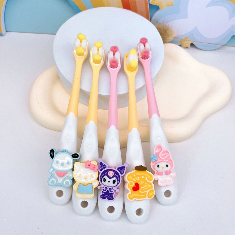Kawaii sanrio Bàn Chải Đánh Răng Lông Mềm Cho Bé 2-12 Tuổi
