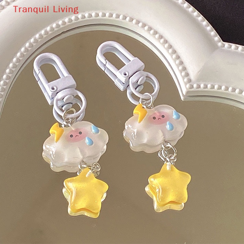 Móc Khóa Hình Ngôi Sao Đám Mây Năm Cánh Hoạt Hình Dễ Thương Trang Trí Cho Bé Gái