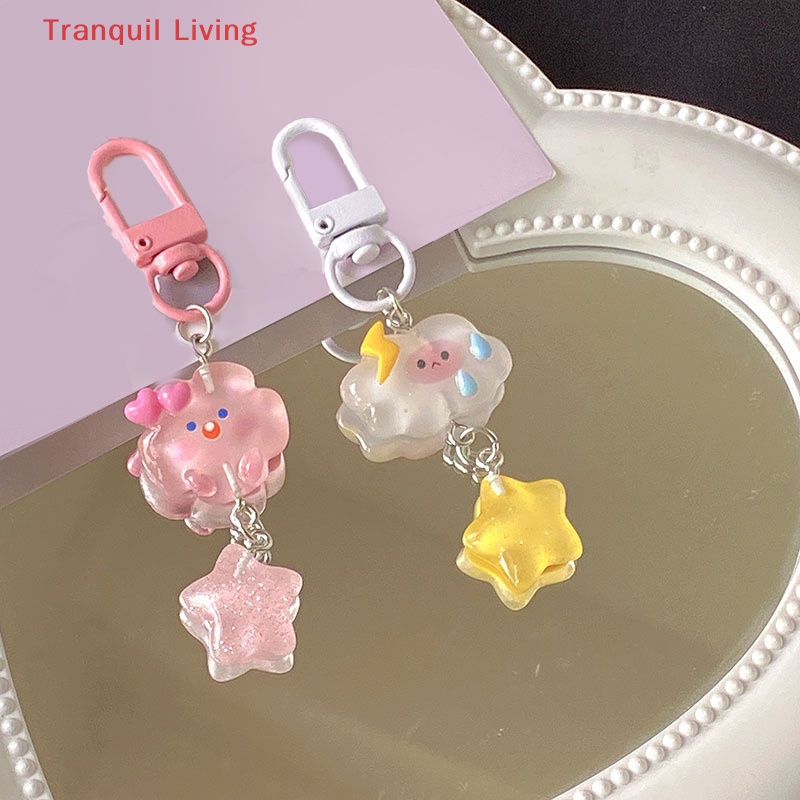 Móc Khóa Hình Ngôi Sao Đám Mây Năm Cánh Hoạt Hình Dễ Thương Trang Trí Cho Bé Gái
