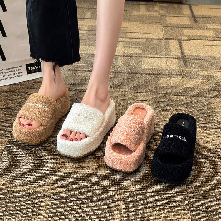 Dép Cao Gót Bằng Da Lộn Và cotton Mềm Màu Trơn Đơn Giản Thoải Mái Phong Cách Hàn Quốc