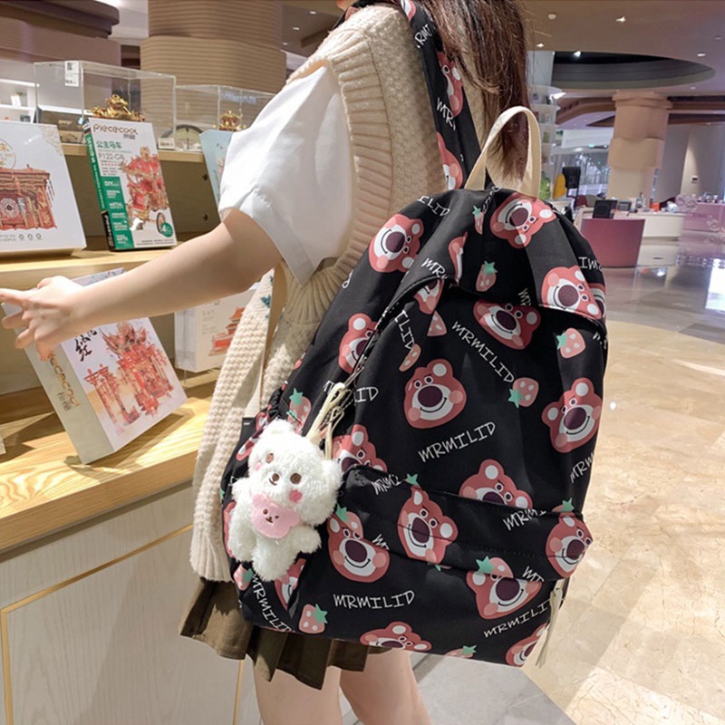 Galcheer Balo Cỡ Lớn In Hình Gấu Dễ Thương Phong Cách Nhật Hàn Dành Cho Nữ