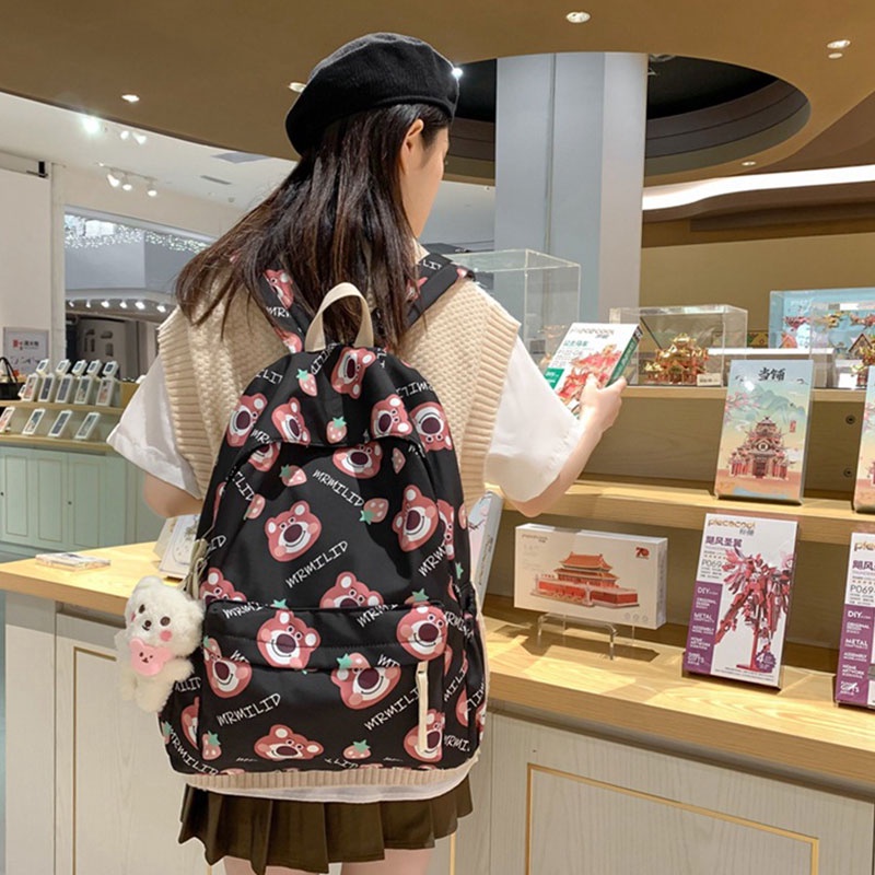 Galcheer Balo Cỡ Lớn In Hình Gấu Dễ Thương Phong Cách Nhật Hàn Dành Cho Nữ