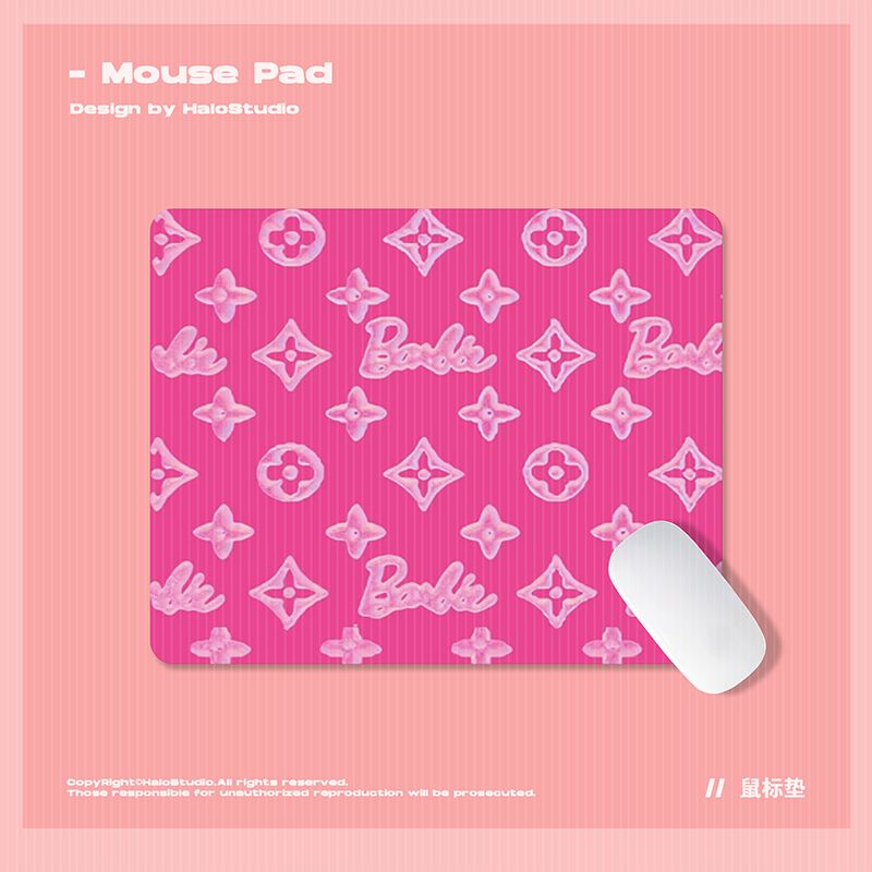 1 Tấm Lót Chuột Bàn Phím Máy Tính Hình Búp Bê barbie Màu Hồng Hoạt Hình Sáng Tạo