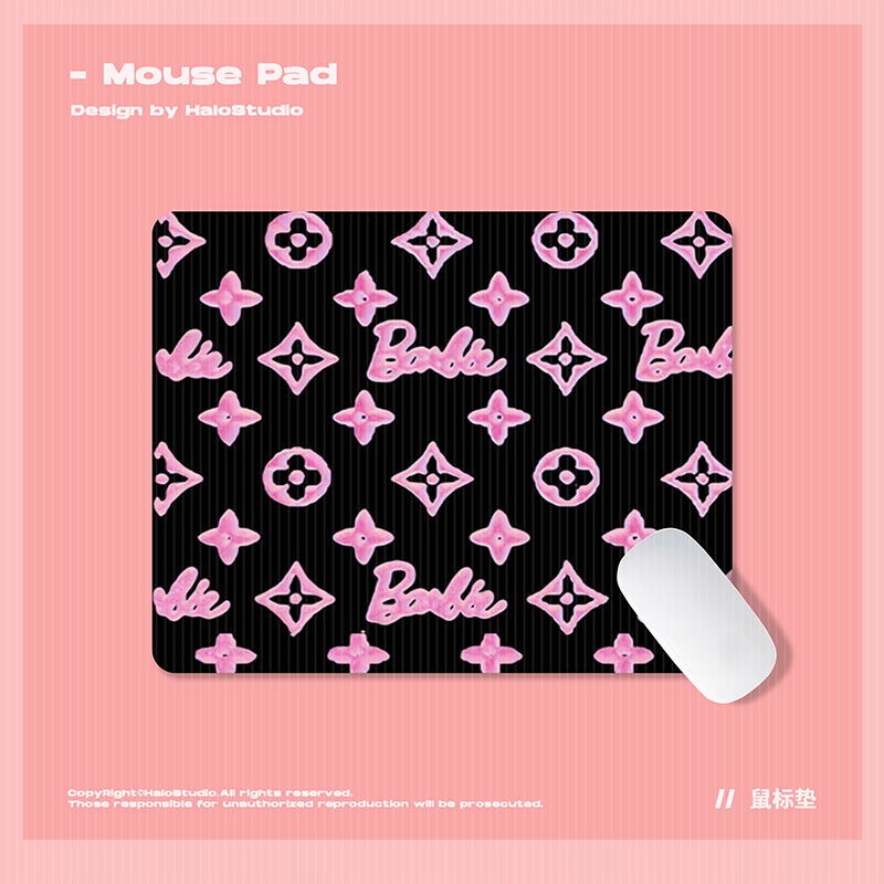 1 Tấm Lót Chuột Bàn Phím Máy Tính Hình Búp Bê barbie Màu Hồng Hoạt Hình Sáng Tạo