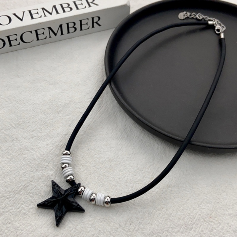 Btf Vòng cổ Hình Ngôi Sao May Mắn Màu Đen Phong Cách bohemia Thời Trang