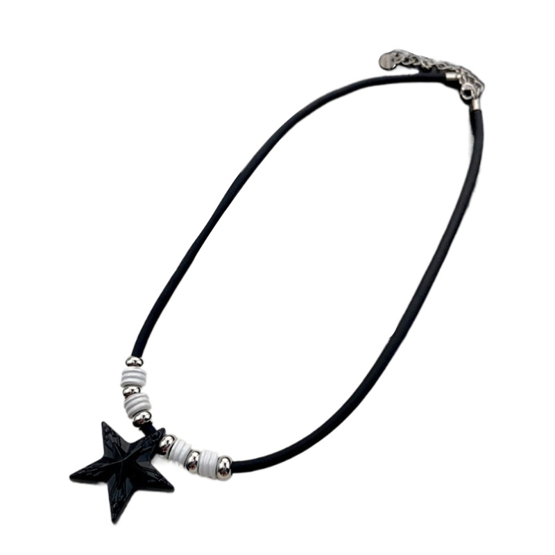 Btf Vòng cổ Hình Ngôi Sao May Mắn Màu Đen Phong Cách bohemia Thời Trang