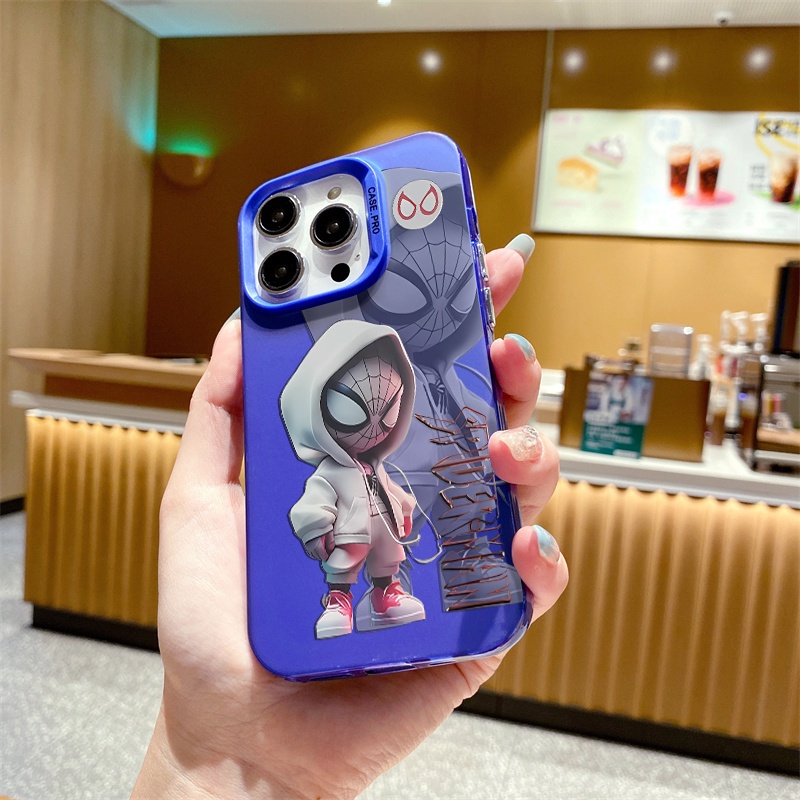 Ốp Điện Thoại Nhựa acrylic Cứng Mặt Nhám Hình Người Nhện marvel Cho iphone 15 pro max 15plus
