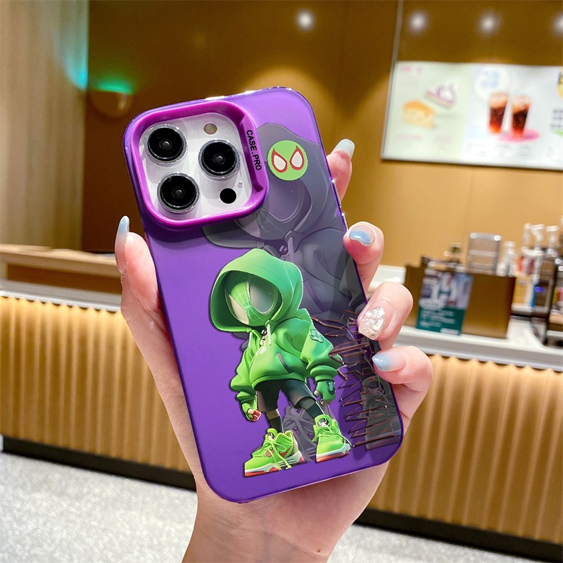 Ốp Điện Thoại Nhựa acrylic Cứng Mặt Nhám Hình Người Nhện marvel Cho iphone 15 pro max 15plus