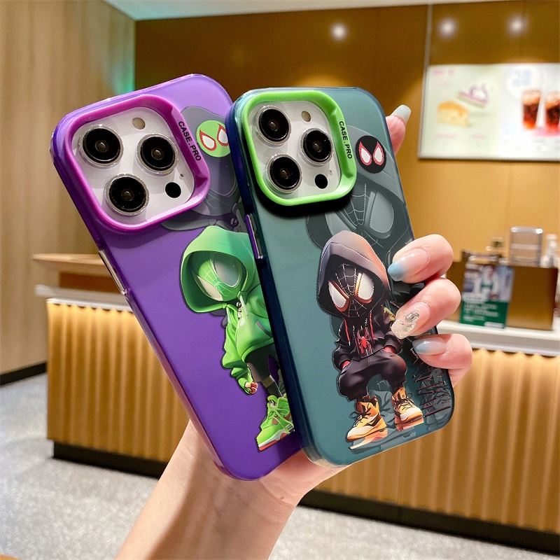 Ốp Điện Thoại Nhựa acrylic Cứng Mặt Nhám Hình Người Nhện marvel Cho iphone 15 pro max 15plus