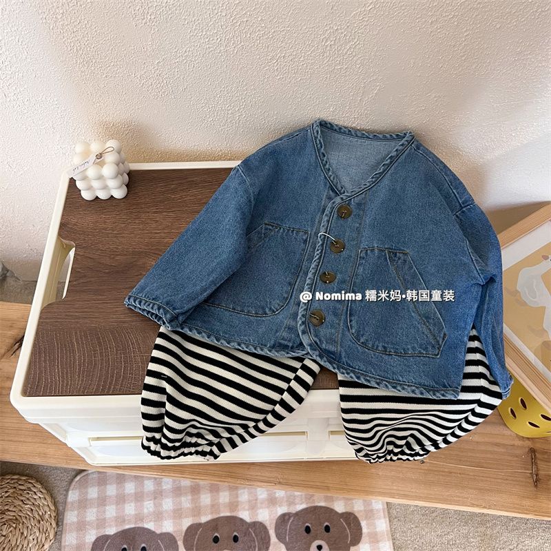 Áo Khoác denim Tay Dài Dáng Rộng Thời Trang Xuân Thu Dành Cho Bé