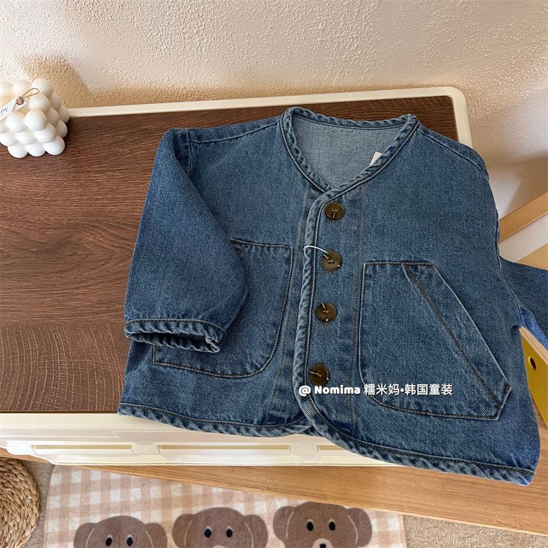 Áo Khoác denim Tay Dài Dáng Rộng Thời Trang Xuân Thu Dành Cho Bé