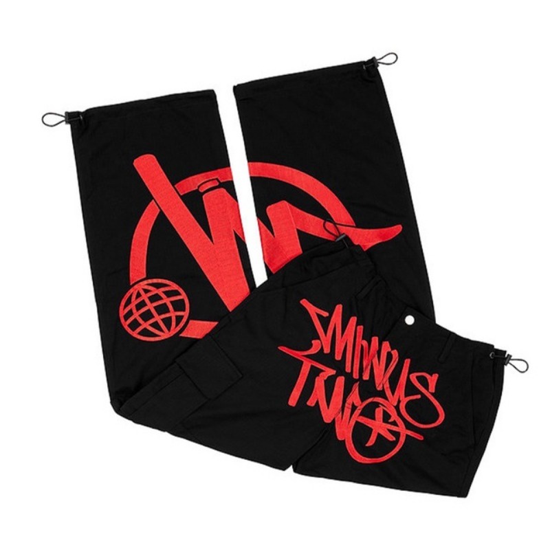 Y2k Quần Jean baggy Hai Túi Ống Rộng Màu Đen Phong Cách hip hop Đường Phố harajuku minus y2k