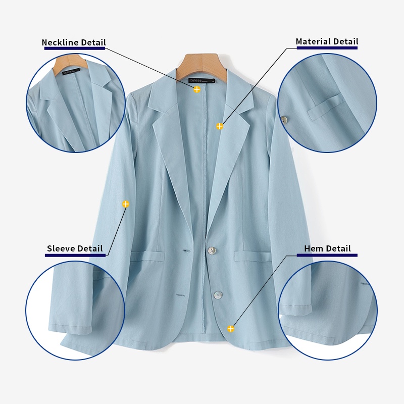 Zanzea Áo Khoác blazer Tay Dài Có Túi Phong Cách Hàn Quốc Cho Nữ