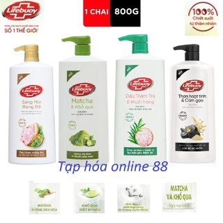 Sữa tắm Lifebuoy Matcha Khổ Qua và Dầu Tràm Trà Muối Hồng Chai 800g