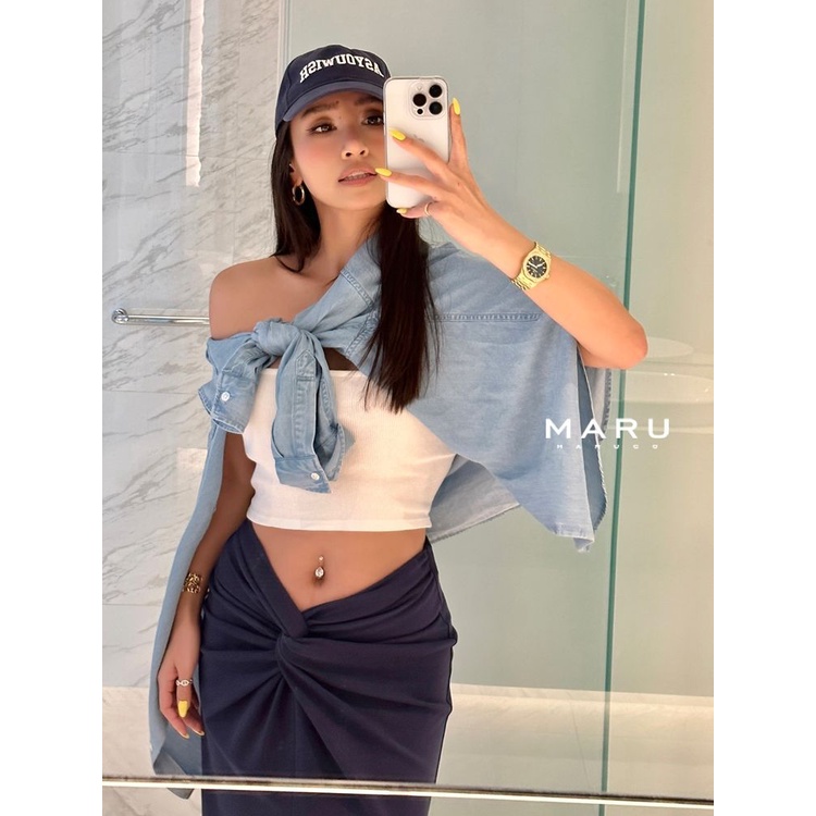 Chân Váy Dài Lưng Cao Xẻ Tà Quyến Rũ Cho Nữ