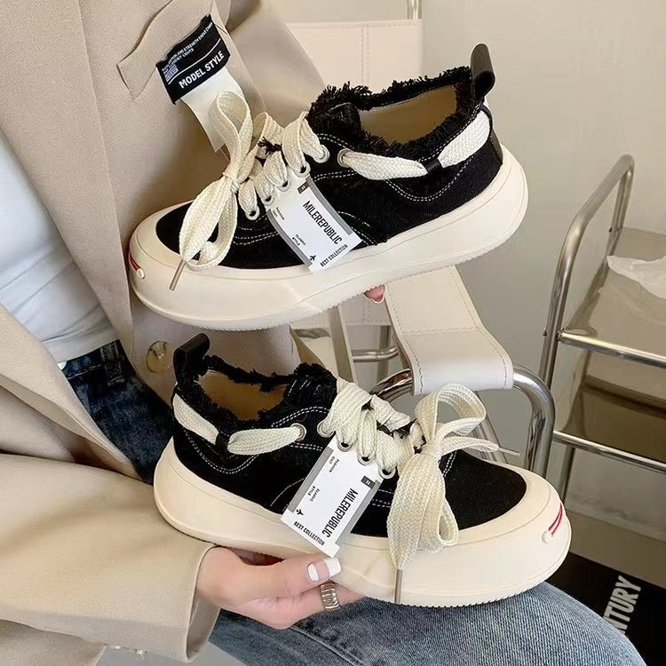 Giày Thể Thao Canvas Nữ Đế Dày Thoáng Khí Phong Cách Hàn Quốc Thời Trang Mới 2023
