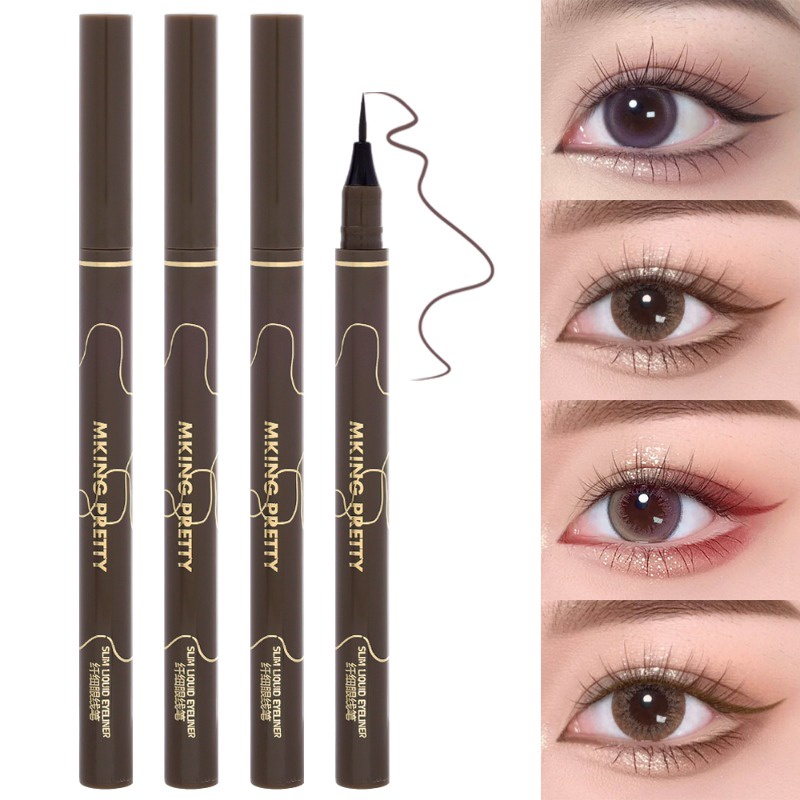 Bút Kẻ Mắt 0.005mm 4 Màu Tùy Chọn Mềm Mượt Chống Thấm Nước Lâu Trôi Tự Nhiên