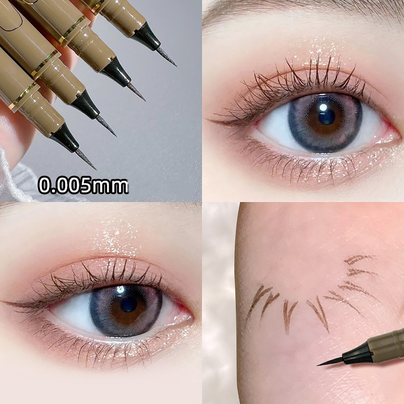 Bút Kẻ Mắt 0.005mm 4 Màu Tùy Chọn Mềm Mượt Chống Thấm Nước Lâu Trôi Tự Nhiên