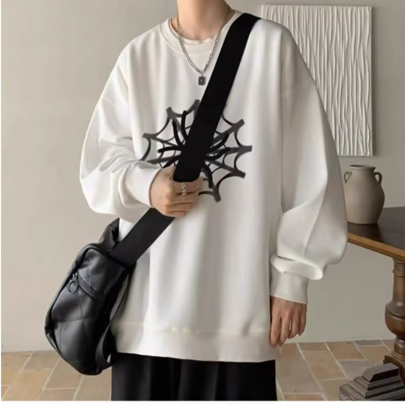 Áo sweater Dáng Rộng In Chữ Nhện Cá Tính Cho Nam