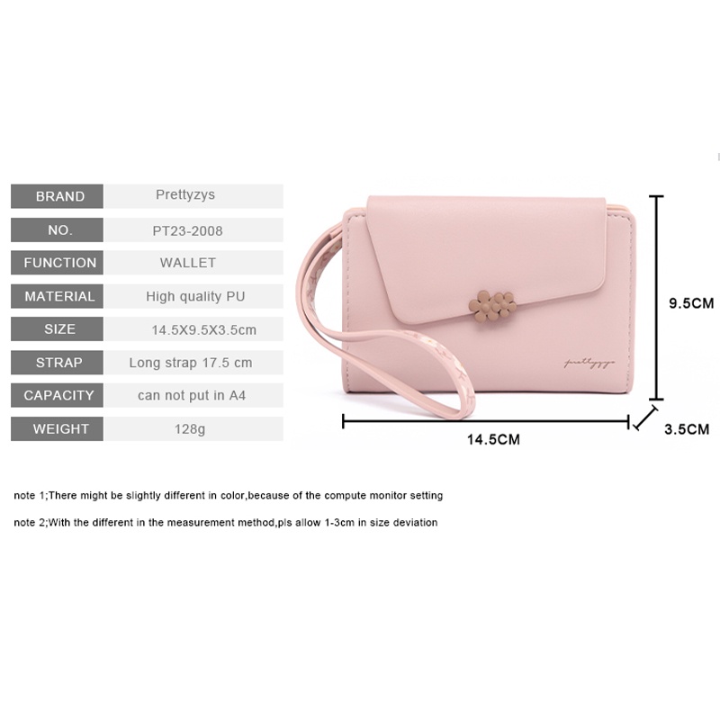 Thời Trang Ví Da Pu Họa Tiết Hoa Xinh Xắn Cho Nữ Giá Đỡ