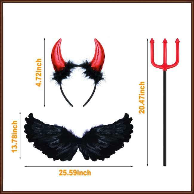 Jaz Bộ Đôi Cánh Thiên Thần Ác Quỷ Đen Hóa Trang halloween Cho Bé