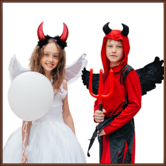 Jaz Bộ Đôi Cánh Thiên Thần Ác Quỷ Đen Hóa Trang halloween Cho Bé