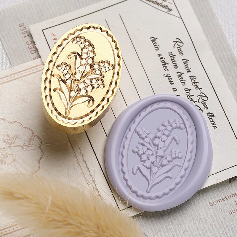 Sáp Seal Hoa Series Seal Hoa Rose Brass khắc dấu đầu