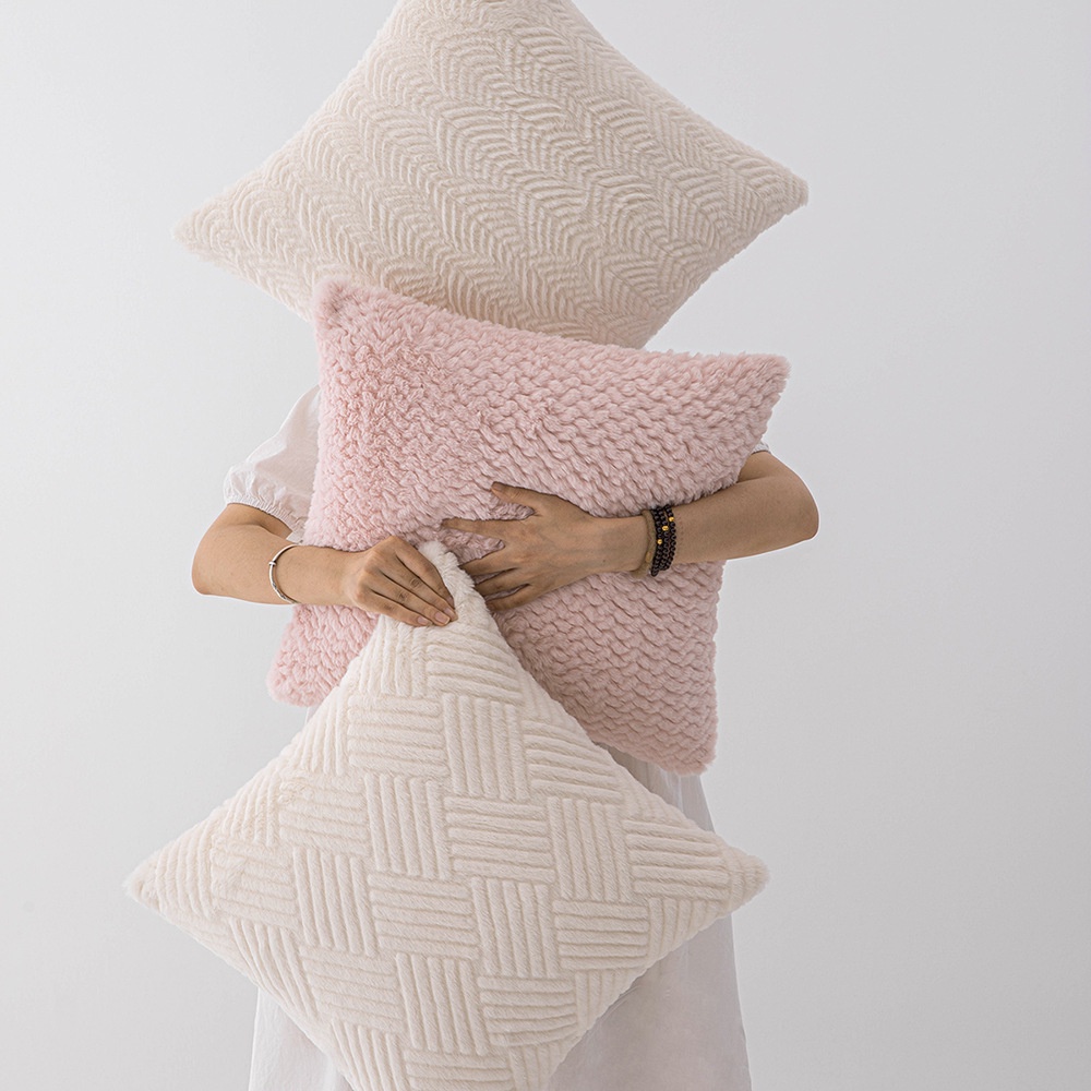 Vỏ Gối sofa Vải Dệt Màu Trơn Trang Trí Phòng Khách