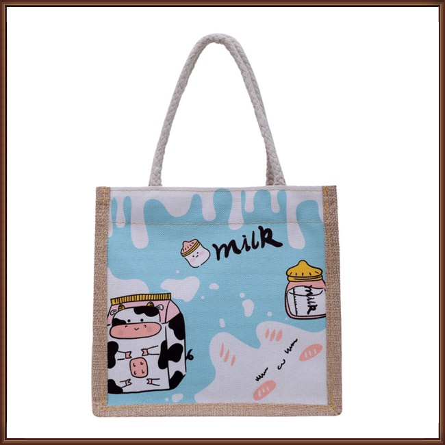 Jaz Túi tote canvas In Họa Tiết Hoạt Hình Dễ Thương Thời Trang Cho Nữ