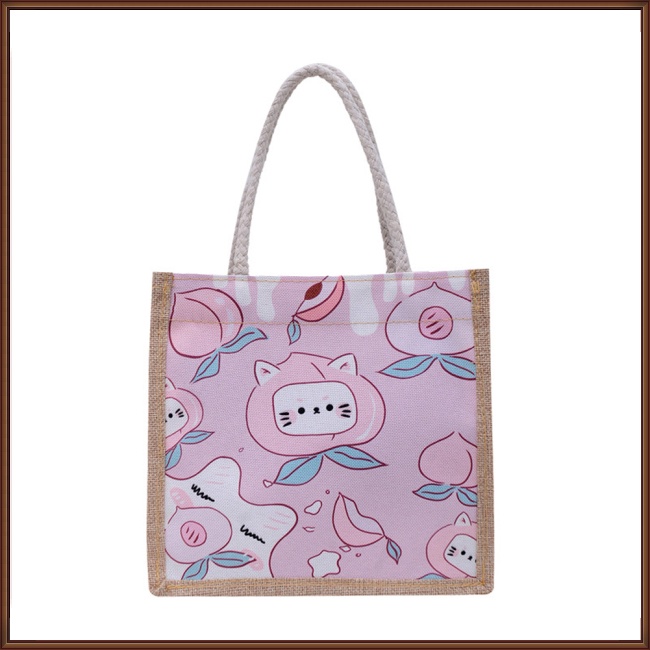 Jaz Túi tote canvas In Họa Tiết Hoạt Hình Dễ Thương Thời Trang Cho Nữ