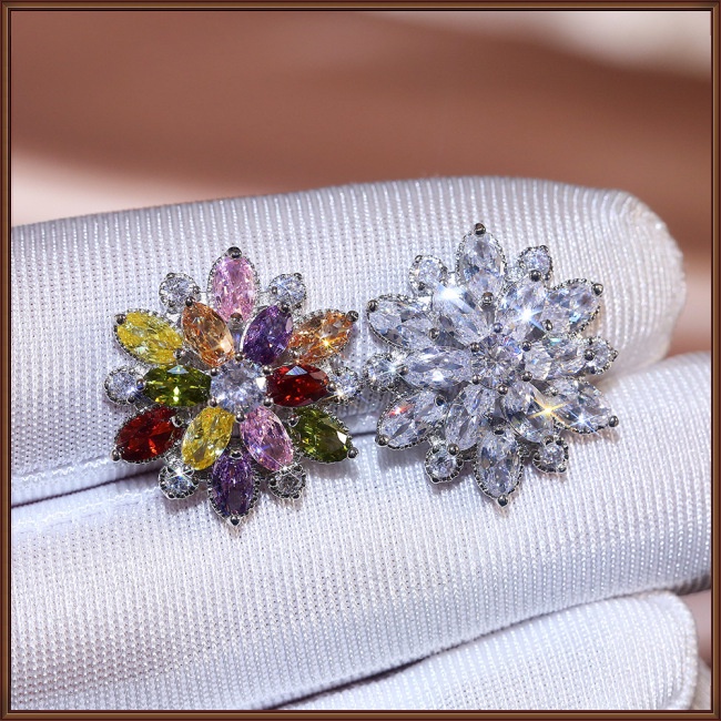 Khuyên Tai Hoa Hướng Dương Đính Đá zircon Thời Trang Cho Nữ