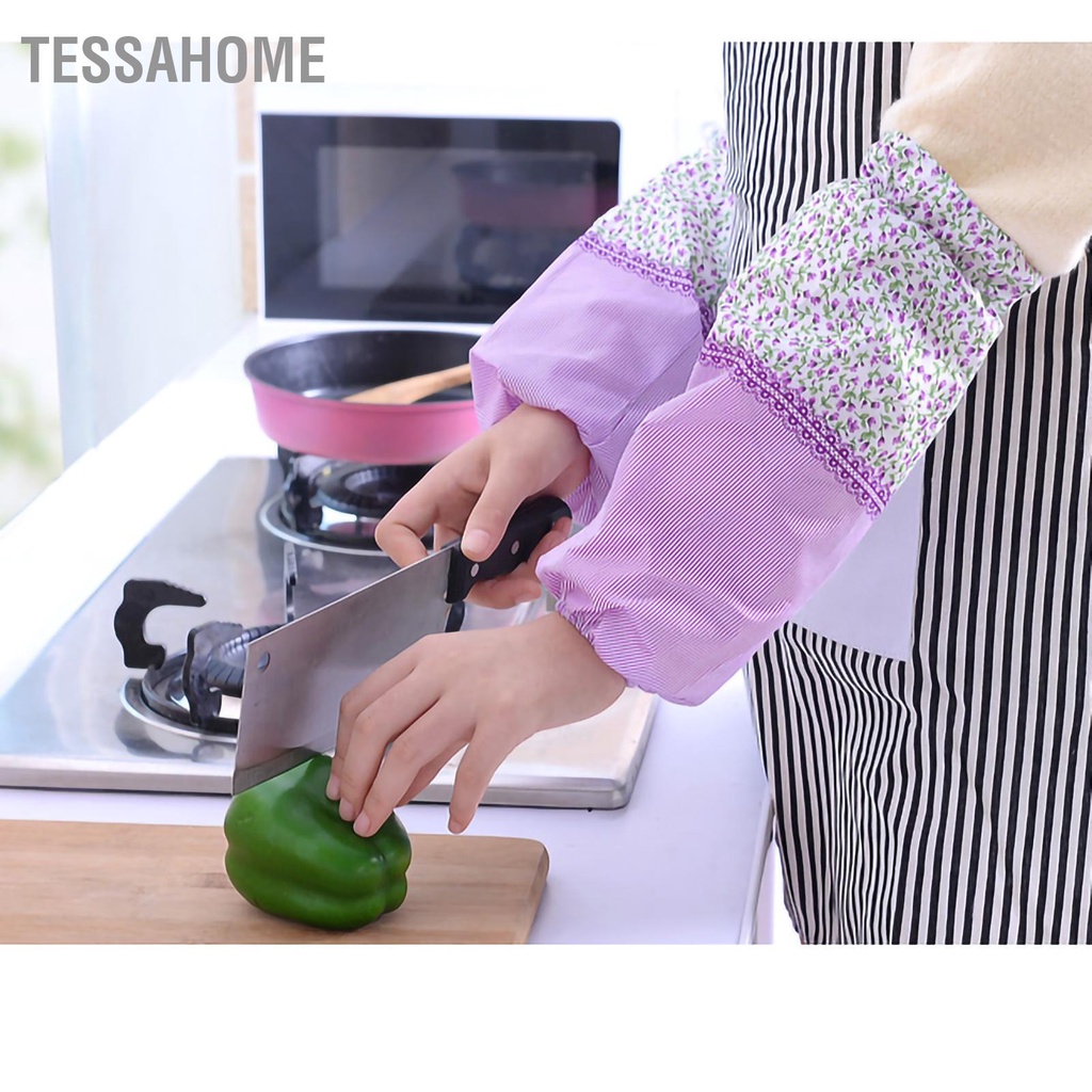 TessaHome Tay áo bảo vệ cánh tay dành cho nữ nhà bếp chống bụi Polyester Office Arm Oversleeve hộ gia đình