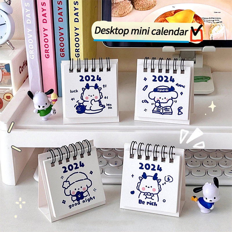 Lịch Để Bàn 2024 mini Thiết Kế Đơn Giản Dễ Thương