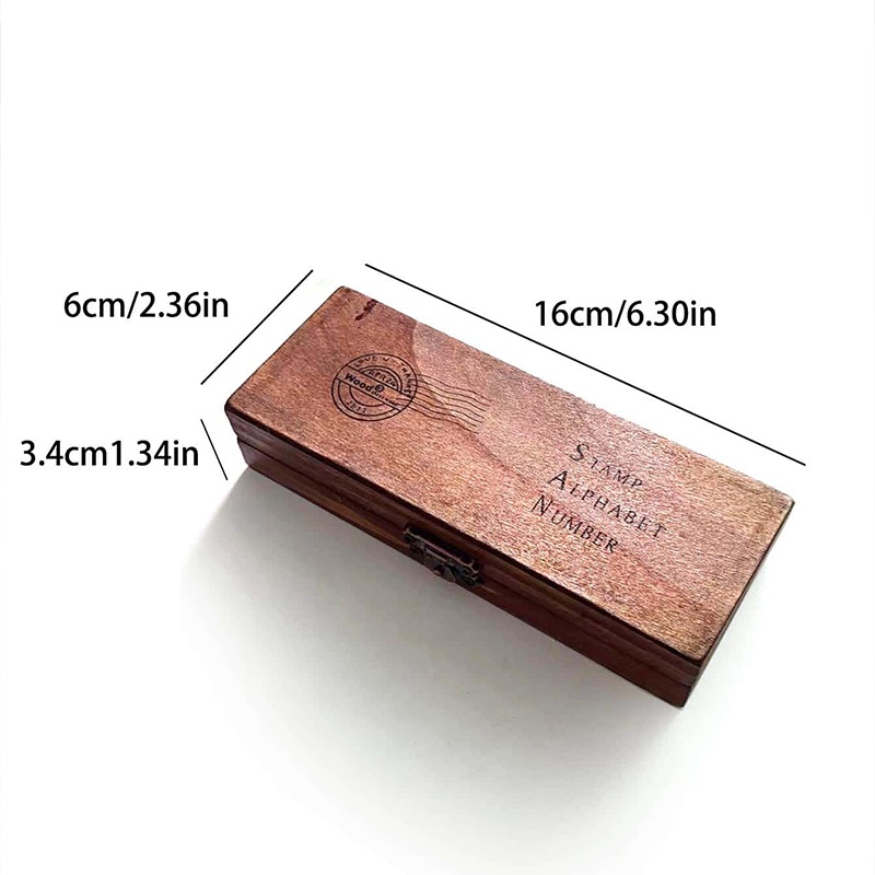 Bộ 42 Con Dấu Gỗ In Chữ Và Số Phong Cách vintage