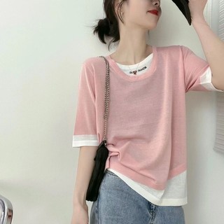 Áo thun tay ngắn vải lụa lạnh cỡ lớn c11696 cho nữ