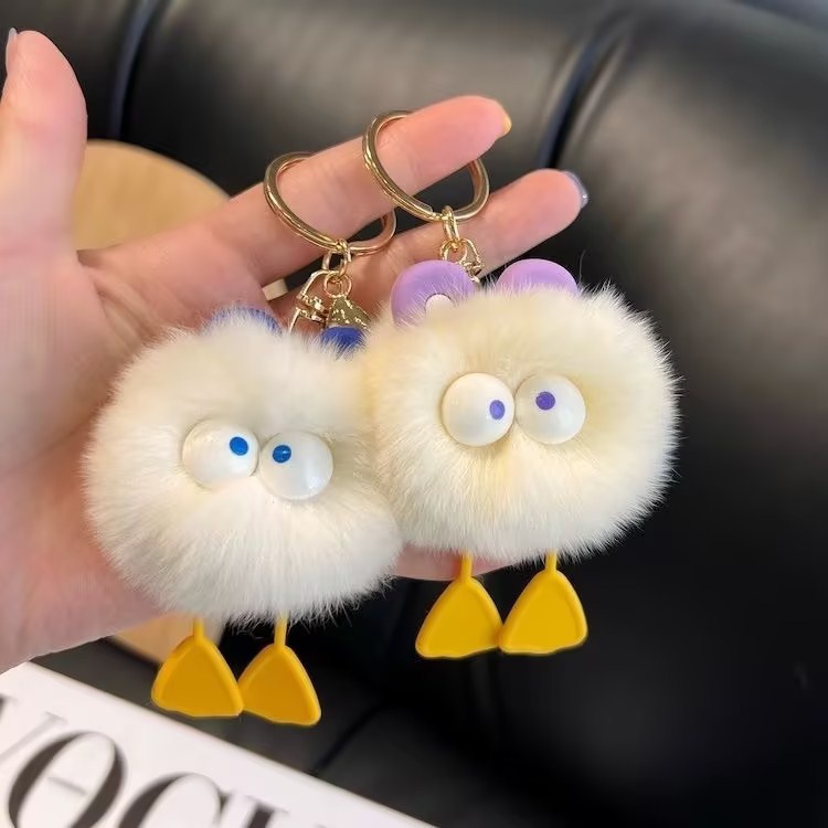 Dễ Thương Móc Khóa Hình Sâu Bướm Bằng Bông Màu Kẹo Ngọt Kèm Kính Mắt