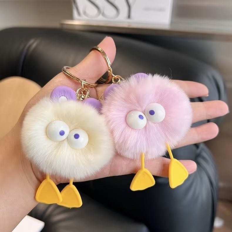 Dễ Thương Móc Khóa Hình Sâu Bướm Bằng Bông Màu Kẹo Ngọt Kèm Kính Mắt