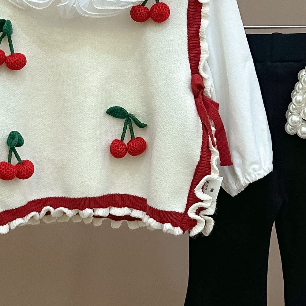 Áo vest Dệt Kim Hoa Cho Bé Gái Mùa Thu Năm 2023 Mới