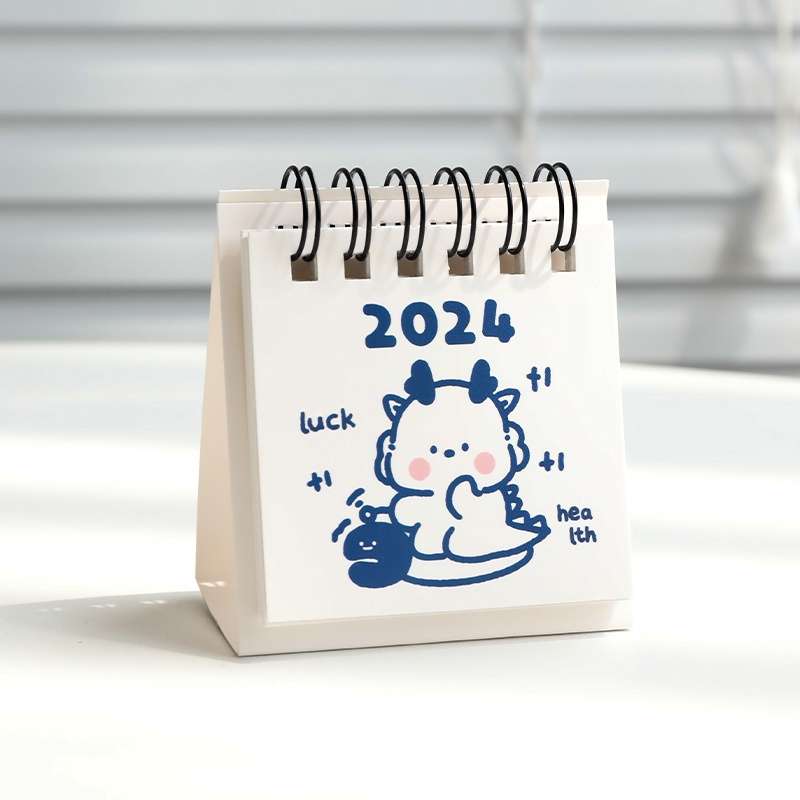 Lịch Để Bàn 2024 mini Họa Tiết Hoạt Hình Dễ Thương