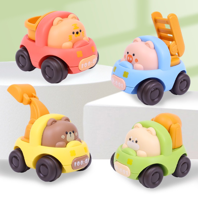 Mô Hình Xe Tải Đồ Chơi mini Bằng Nhựa Họa Tiết Hoạt Hình Dễ Thương Dùng Làm Quà Tặng Cho Bé